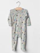 Gap Drop Of Rain Footed One Piece - Light Blue/navy