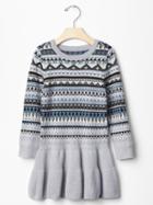 Gap Fair Isle Drop Waist Sweater Dress - Hint Of Lilac 271
