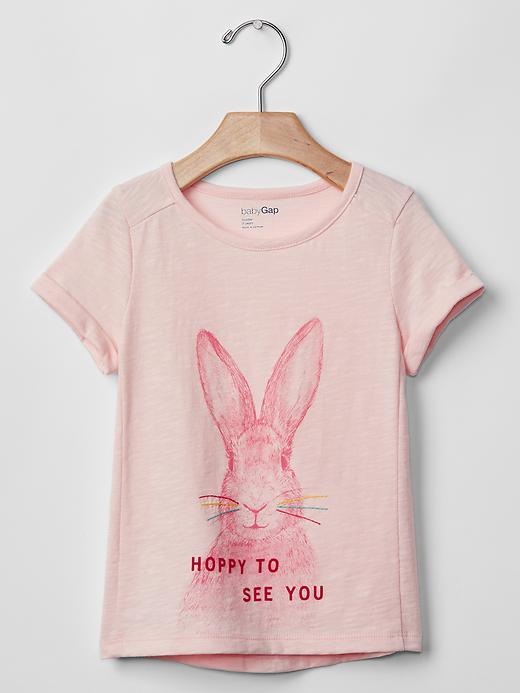 Gap Hi Lo Graphic Tee - Pink Cameo