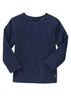 Gap Long Sleeve V Neck T - Blue Heather