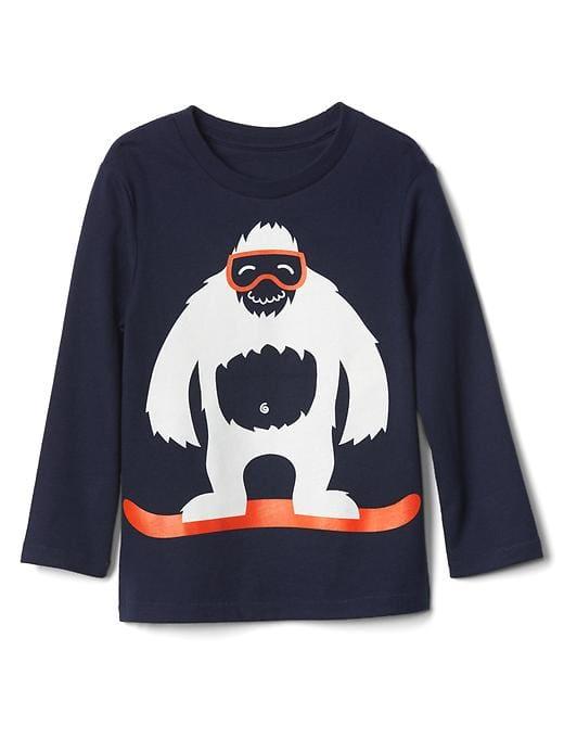 Gap Graphic Long Sleeve Crew Tee - Elysian Blue