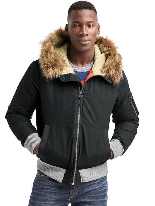 Gap Men Coldcontrol Max Hooded Bomber Jacket - Moonless Night
