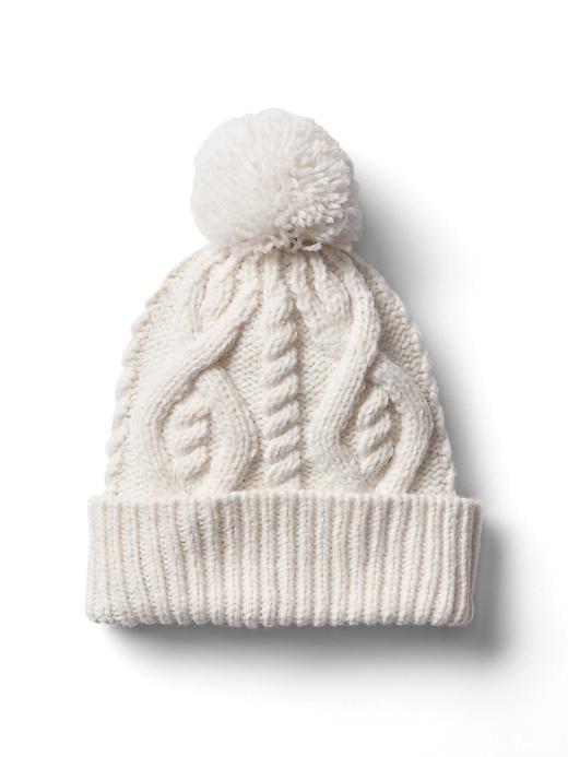 Gap Women Diamond Cable Knit Beanie - Snow Cap
