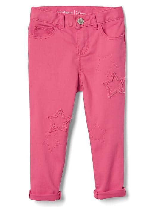 Gap Stretch Star Patch Girlfriend Jeans - Coral Sunset