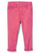 Gap Stretch Star Patch Girlfriend Jeans - Coral Sunset