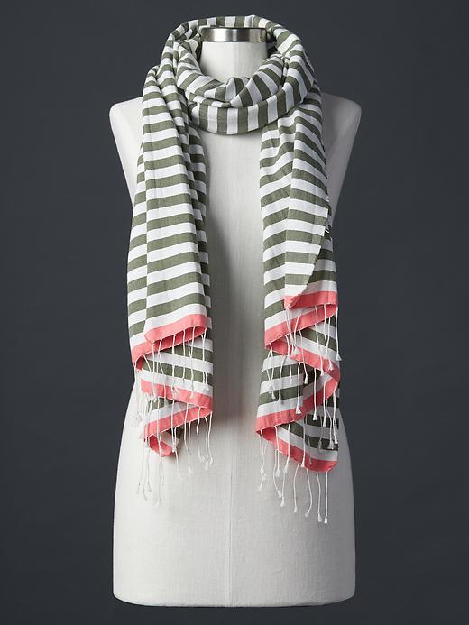 Gap Women Nautical Stripe Scarf - Cool Olive