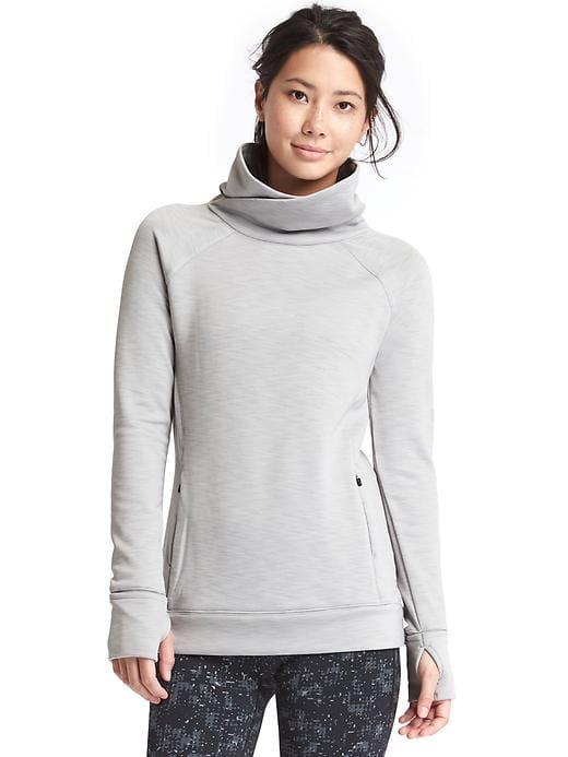 Gap Women Orbital Fleece Funnel Neck Pullover - Light Grey