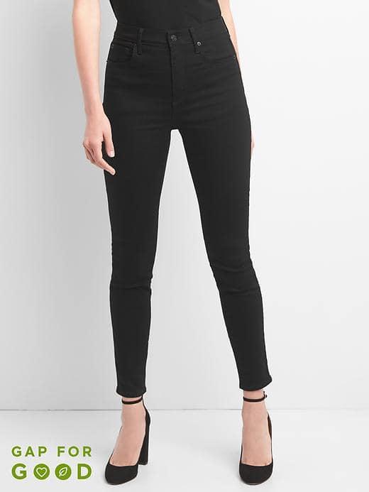 Gap Women Super High Rise Ever Black True Skinny Jeans - Black