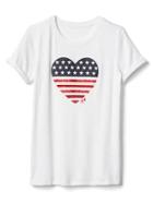 Gap Women Softspun Sequin Heart Tee - White