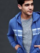 Gap Men Sun Wash Active Stripe Zip Hoodie - Brillant Blue