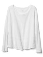 Gap Women Embroidered Long Sleeve Swing Top - White
