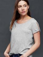 Gap Twist Short Sleeve Top - Heather Grey