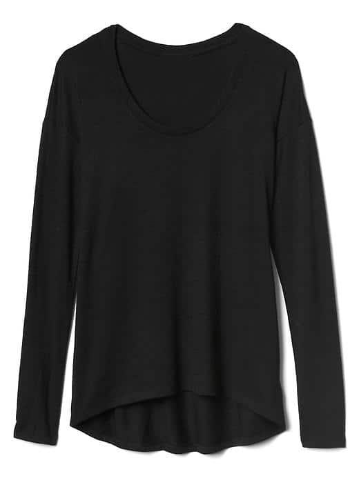 Gap Women Softspun Scoop Neck Batwing Tee - True Black