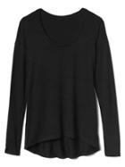 Gap Women Softspun Scoop Neck Batwing Tee - True Black