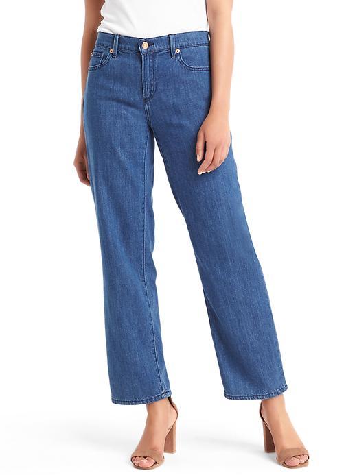 Gap Women Original 1969 Wide Leg Crop Jeans - Medium Indigo