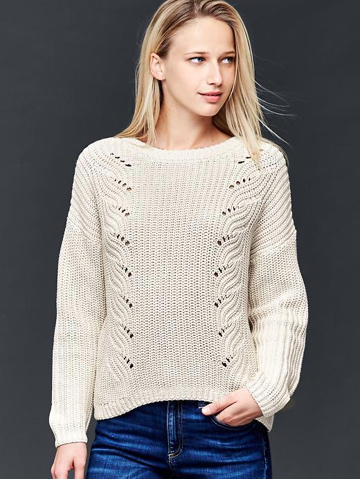 Gap Women Cable Knit Braid Sweater - Soft Ivory