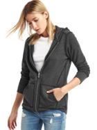 Gap Women French Terry Zip Hoodie - True Black