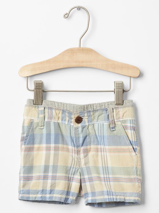Gap Plaid Pull On Shorts - Light Tundra