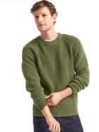 Gap Men Ribbed Crewneck Sweater - Olive