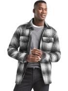 Gap Men Plaid Jacquard Utility Shirt Jacket - Charcoal Plaid