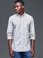 Gap Men Thin Stripe Poplin Shirt - Pilot Grey