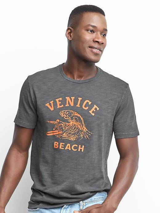 Gap Men Venice Beach Graphic Tee - Soft Black
