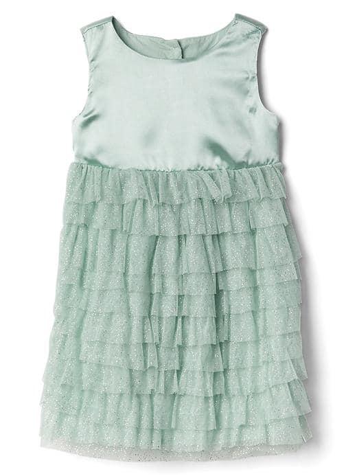 Gap Satin Tulle Tank Dress - Fantasy Aqua