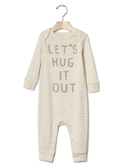 Gap Hug It Out One Piece - Oatmeal Stripe