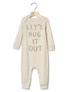 Gap Hug It Out One Piece - Oatmeal Stripe