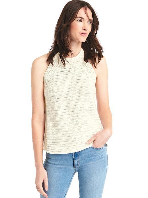 Gap Women Soft Ribbed Halter Tank - Snow Cap
