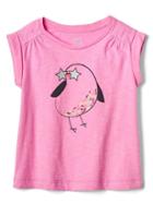 Gap Shirred Graphic Tee - Sugar Plum Neon 162125