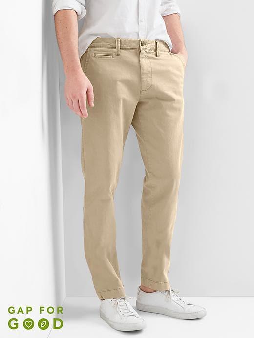 Gap Vintage Wash Slim Fit Khakis Stretch - Iconic Khaki