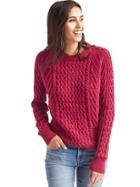 Gap Women Wavy Cable Knit Sweater - Berry