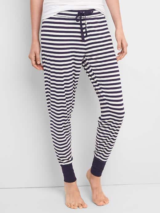 Gap Women Pure Body Print Joggers - Aloha Stripe Dark Indigo