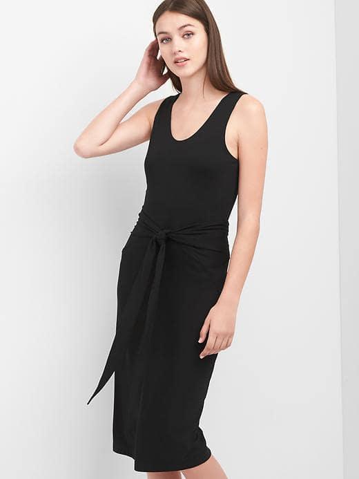 Gap Women Tie Front Tank Dress - True Black