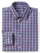 Gap Men Supima Cotton Plaid Standard Fit Shirt - Tile Blue