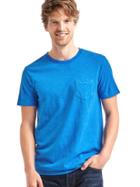 Gap Men Garment Dyed Slub T Shirt - Blue Streak