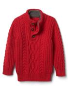 Gap Cozy Cable Mockneck Sweater - Modern Red