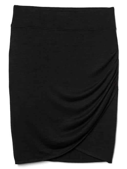 Gap Women Softspun Knit Tulip Skirt - True Black