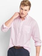 Gap Men Lightweight Oxford Stripe Shirt - Primrose Pink