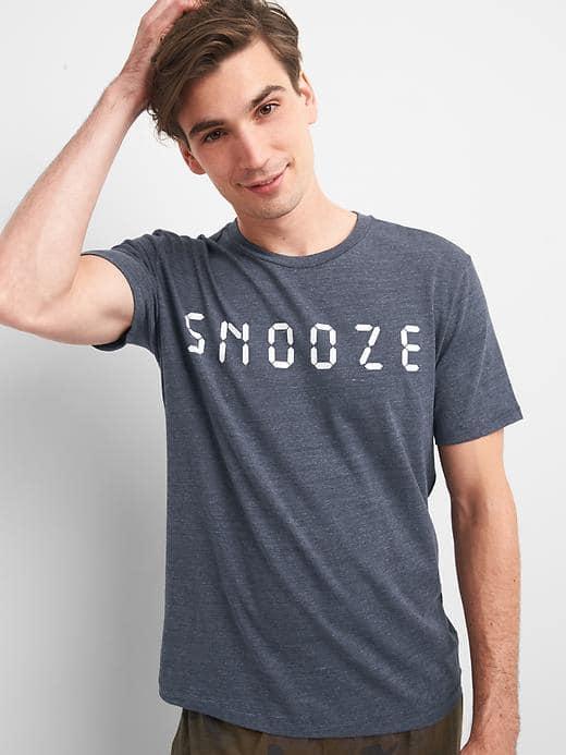 Gap Men Modal Short Sleeve Graphic Tee - Navy Heather