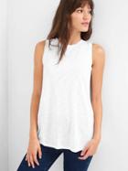 Gap Women Shirred Back Tank - White