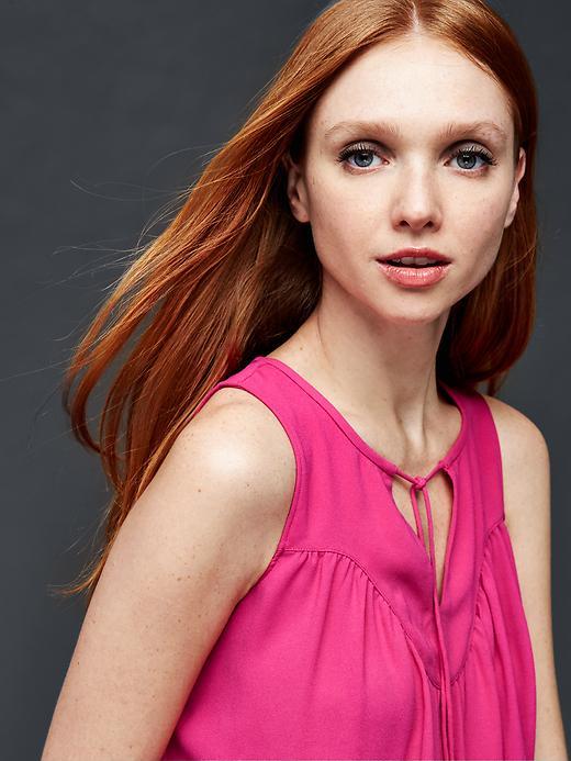 Gap Women Shirred Curved Tank - Royal Fuchsia