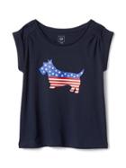 Gap Americana Short Sleeve Shirred Tee - Scotty Dog