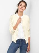 Gap Pointelle Trim Cardigan - Off White