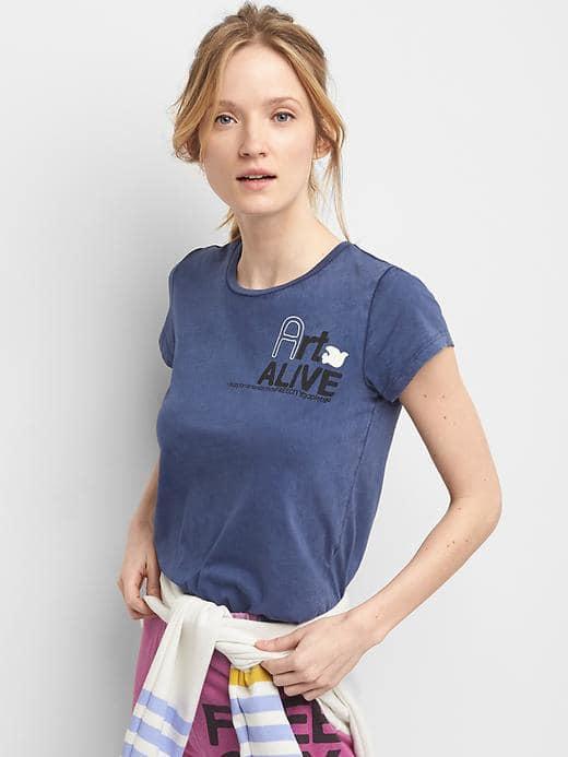 Gap Women Free City X Gap Artists Wanted Tee - Comet Blue