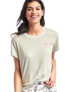 Gap Women Mix And Match Short Sleeve Sleep Shirt - White Heather