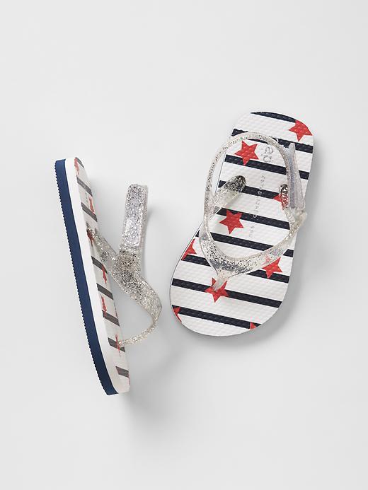 Gap Americana Glitter Flip Flops - Blue Galaxy