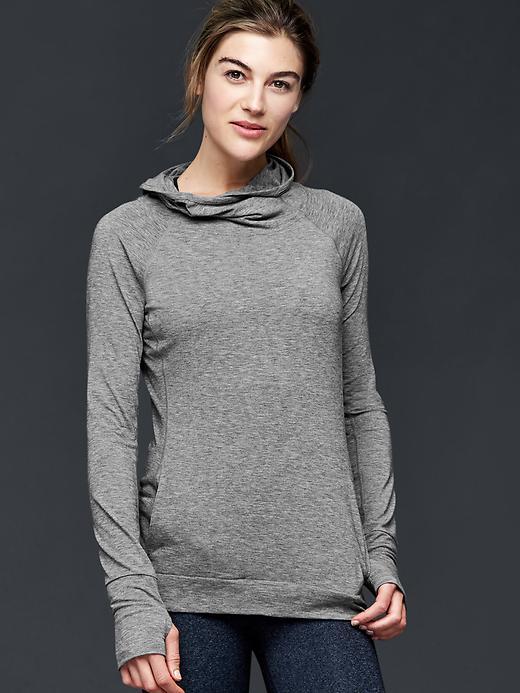 Gap Women Gapfit Breathe Heathered Hoodie - Heather Grey
