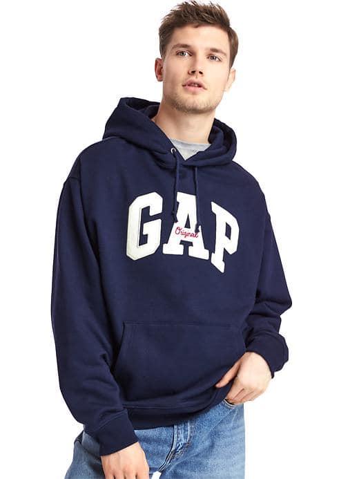 Gap Men The Archive Re Issue Logo Hoodie - Dark Night